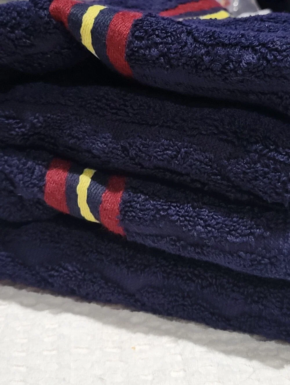 Ralph Lauren Home Navy Cotton Hand Towel Cable 